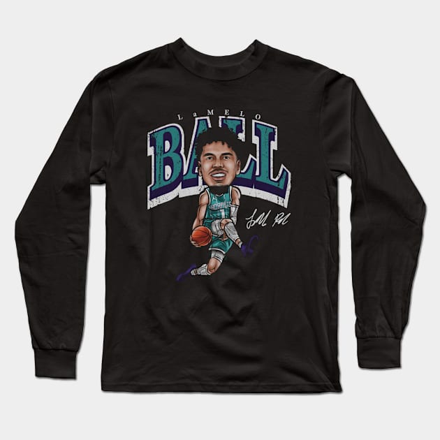 LaMelo Ball Charlotte Cartoon Long Sleeve T-Shirt by artbygonzalez